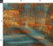 Color Blocking Landscape Abstract Turquoise Terra Cotta Orange Sienna Copper Brown Custom Printed Fabric by Spoonflower Various Fabrics by the Yard or Fat Quarter